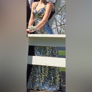 Silver Sequence Prom Dress
